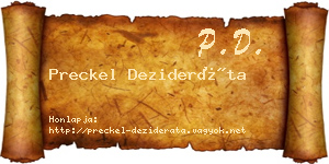 Preckel Dezideráta névjegykártya